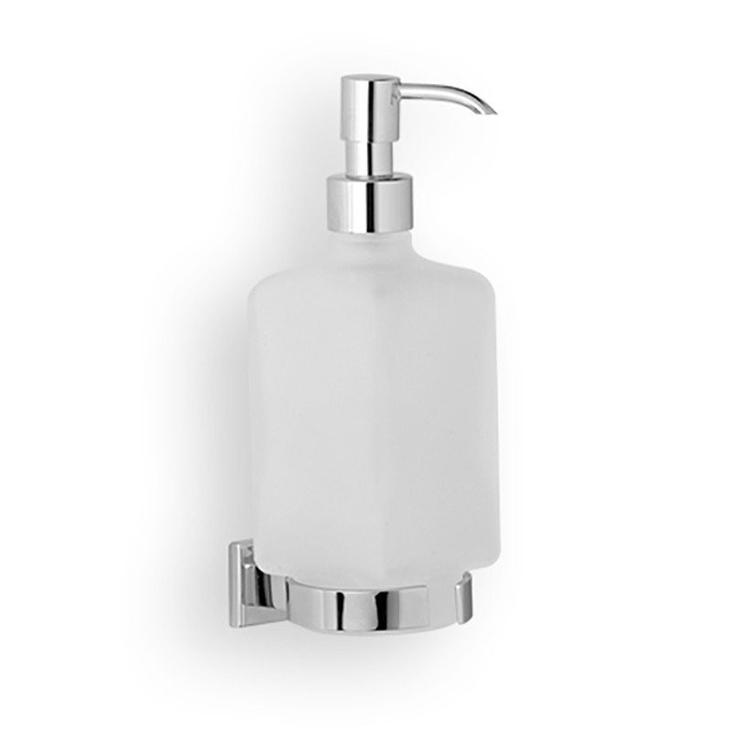 Accessori bagno - Dispenser dosa sapone ceramica bianca ottone cromato